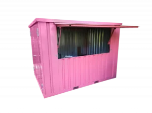 Container Bar Pliable XL 3 × 2 mètres – Rose RAL 3014