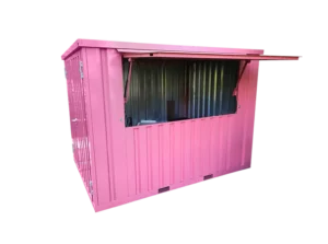 Container Bar Pliable 3 × 2 mètres – Rose RAL 3014