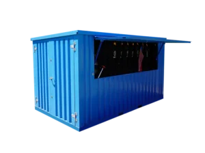 Container Bar Pliable 4 × 2 mètres – Bleu RAL 5012