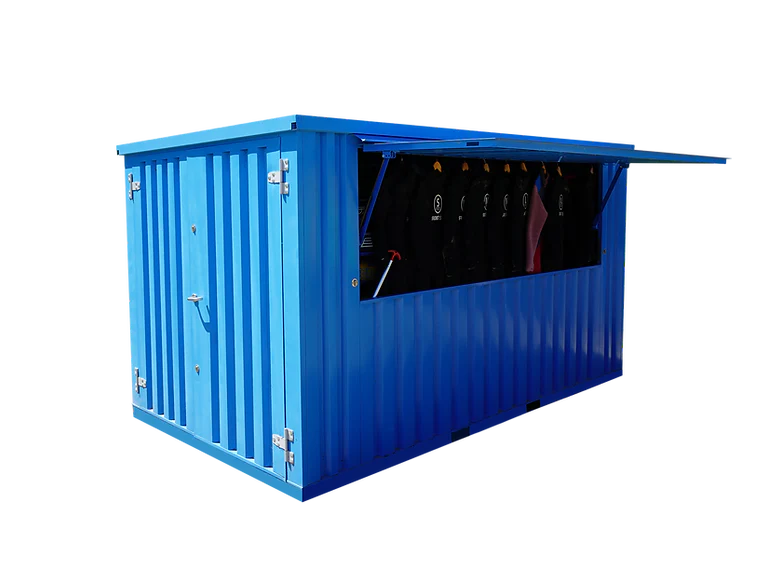 Container Bar Pliable 4 × 2 mètres – Bleu RAL 5012