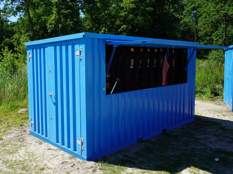 Container Bar Pliable 4 × 2 mètres – Bleu RAL 5012 – Image 2