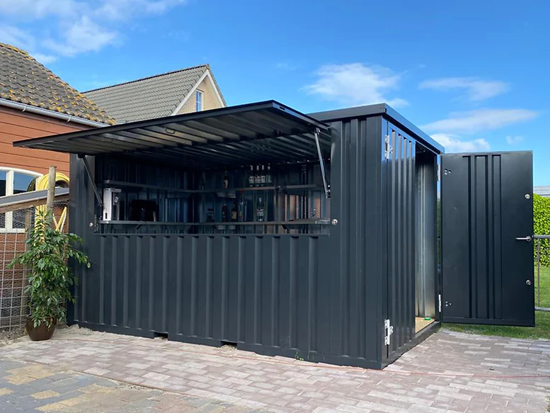 Container bar pliable 4 × 2 mètres – Noir RAL 9005 – Image 2