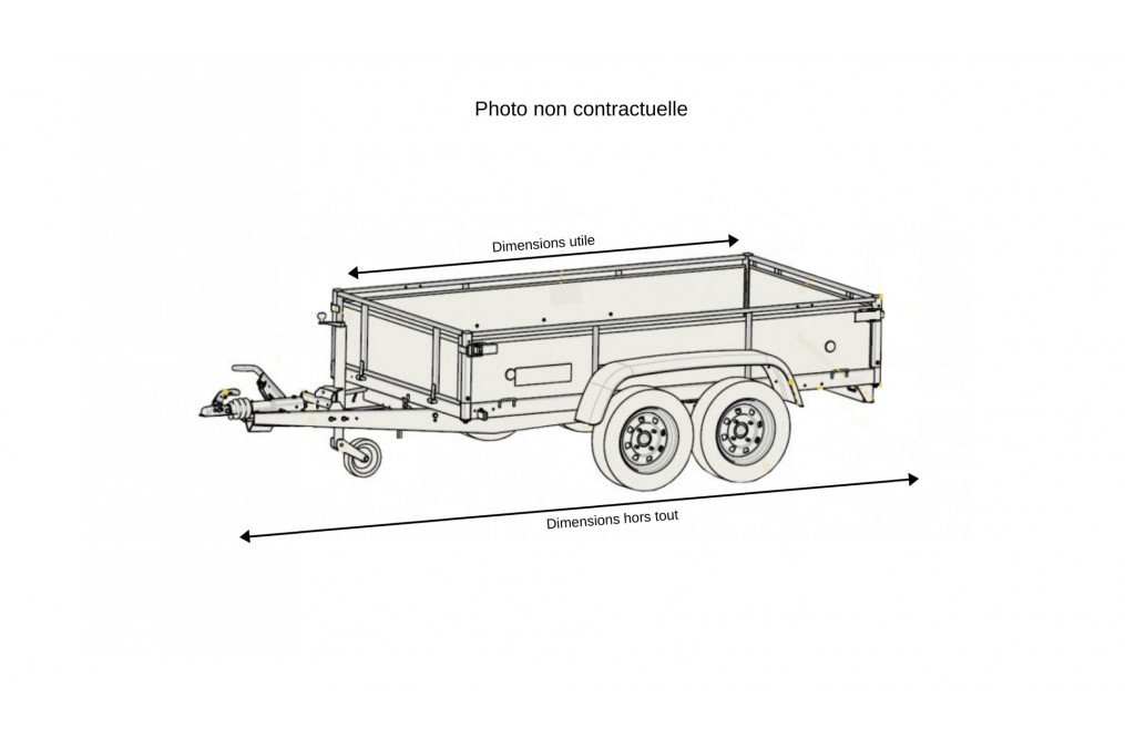 Remorque Mc Alu DV2000 – PTAC 2000Kg (255 x 133) – SARIS – Image 2