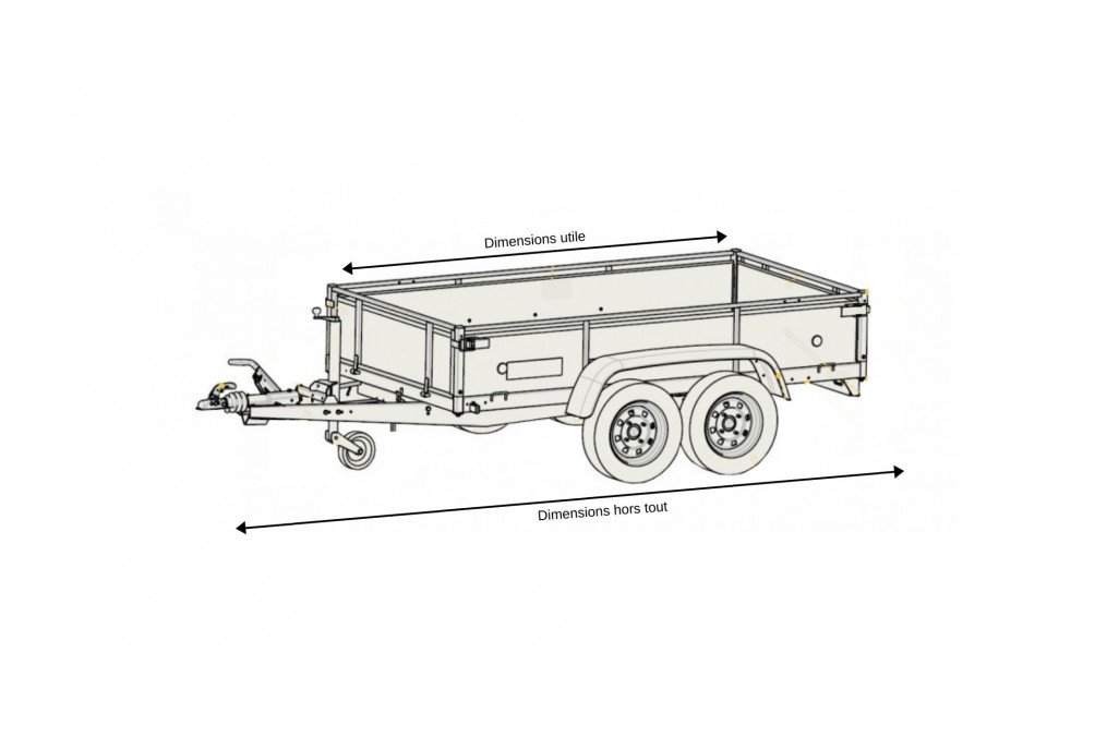 Remorque tribenne K330618435002 – PTAC 3500 kg (306×184) – SARIS – Image 3