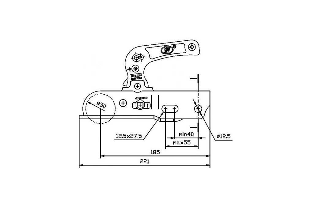 Tête freinée 2300 kg Ø 50 cm – Image 2